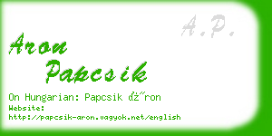 aron papcsik business card